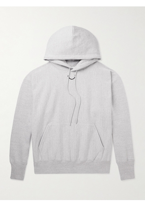 READYMADE - Logo-Print Embroidered Cotton-Blend Jersey Hoodie - Men - Gray - S