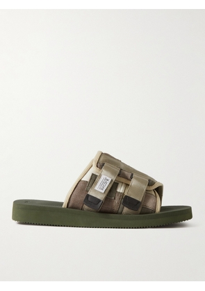 SUICOKE - KAW-VS Webbing and Suede-Trimmed Denim Sandals - Men - Green - US 6