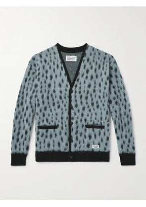 WACKO MARIA - Jacquard-Knit Mohair-Blend Cardigan - Men - Blue - S