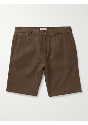 NN07 - Crown 1454 Straight-Leg Linen Shorts - Men - Brown - UK/US 28