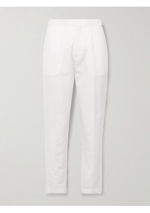 Orlebar Brown - Carsyn Tapered Pleated Linen and Cotton-Blend Trousers - Men - White - UK/US 28