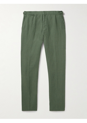 Orlebar Brown - Griffon Slim-Fit Linen-Twill Trousers - Men - Green - UK/US 28