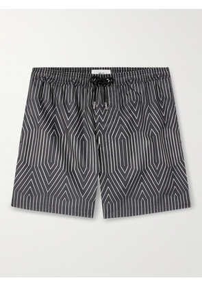 Mr P. - Frank Straight-Leg Mid-Length Striped Swim Shorts - Men - Black - XS
