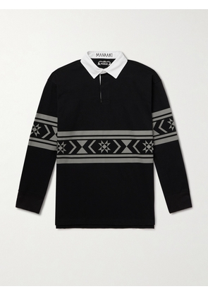 MANAAKI - Jonah Printed Cotton-Jersey Polo Shirt - Men - Black - S