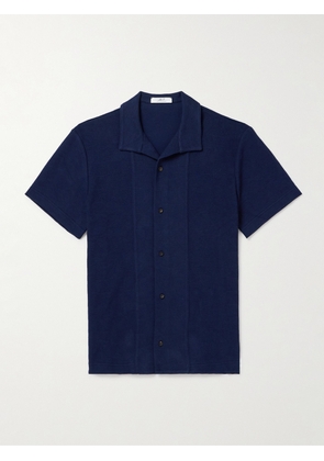Mr P. - Jacquard-Knit Cotton Shirt - Men - Blue - XS