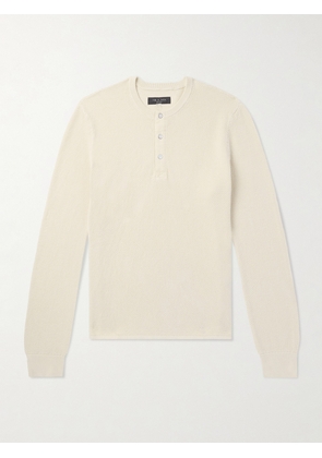 RAG & BONE - Dexter Honeycomb-Knit Organic Cotton Henley T-Shirt - Men - Neutrals - XS