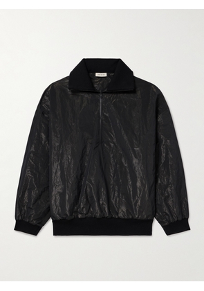 Fear of God - Logo-Appliquéd Crinkled-Shell Half-Zip Track Jacket - Men - Black - XS