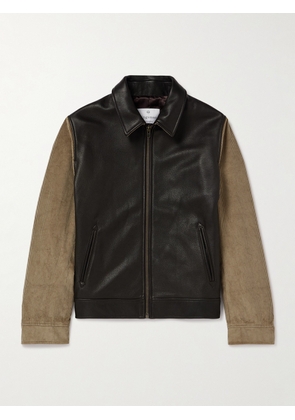 KINGSMAN - Argylle Corduroy and Full-Grain Leather Jacket - Men - Brown - S