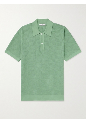 Mr P. - Jacquard-Knit Cotton Polo Shirt - Men - Green - XS