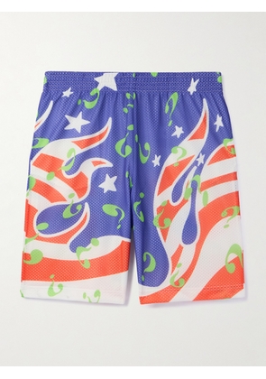 SKY HIGH FARM - Flame Straight-Leg Printed Mesh Shorts - Men - Blue - S