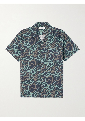 Mr P. - Stella Camp-Collar Printed Cotton-Poplin Shirt - Men - Black - XS