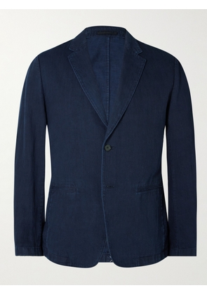 THEORY - Clinton Cotton and Linen-Blend Blazer - Men - Blue - UK/US 36