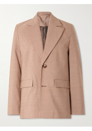 SÉFR - Insight Gingham Woven Suit Jacket - Men - Brown - S