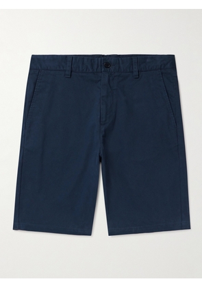 NN07 - Crown 1090 Straight-Leg Brushed Organic Cotton-Blend Twill Shorts - Men - Blue - UK/US 28