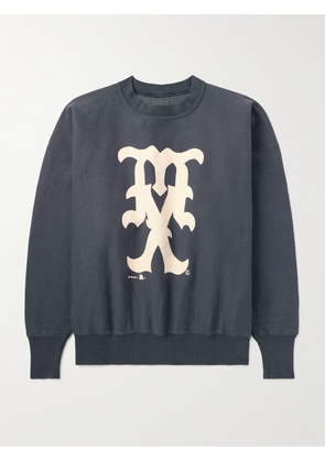 SAINT MXXXXXX - Logo-Print Cotton-Blend Jersey Sweatshirt - Men - Blue - S