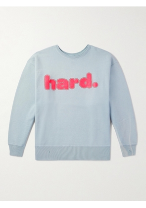 SAINT MXXXXXX - Distressed Printed Cotton-Jersey Sweatshirt - Men - Blue - S
