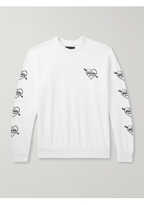 LOCAL AUTHORITY LA - Amour Printed Flocked Cotton-Jersey Sweatshirt - Men - White - S