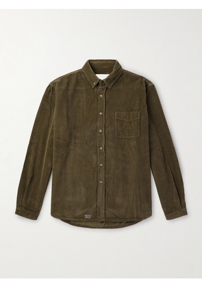 ERL - Button-Down Collar Cotton-Corduroy Shirt - Men - Green - S