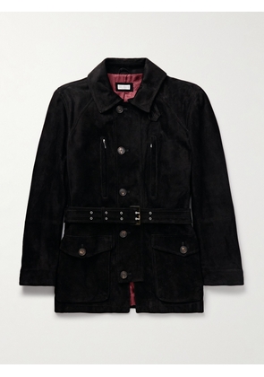Brunello Cucinelli - Belted Suede Field Jacket - Men - Black - S