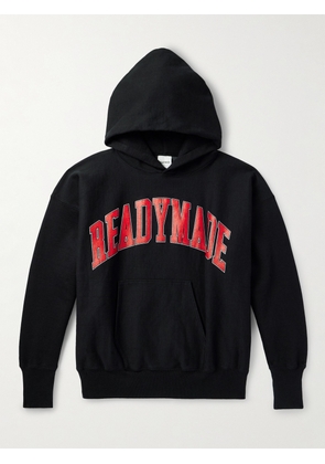 READYMADE - Logo-Print Cotton-Blend Jersey Hoodie - Men - Black - S
