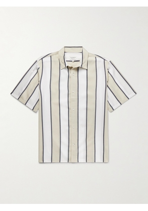 CLUB MONACO - Striped Lyocell and Cotton-Blend Shirt - Men - Neutrals - XS
