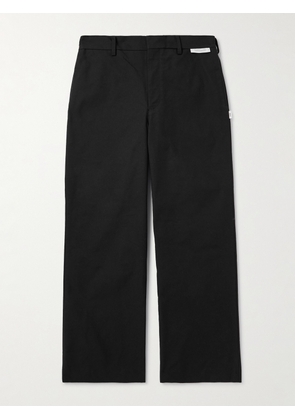 WTAPS - Straight-Leg Cropped Logo-Appliquéd Twill Trousers - Men - Black - 1