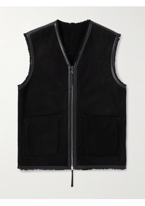 Gabriela Hearst - Snowdon Leather-Trimmed Shearling Gilet - Men - Black - IT 48