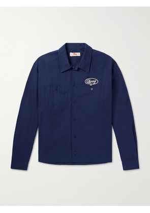 Cherry Los Angeles - Logo-Embroidered Cotton-Poplin Shirt - Men - Blue - XS