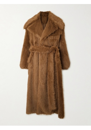 SIMONE ROCHA - Belted Faux Fur Coat - Men - Brown - S