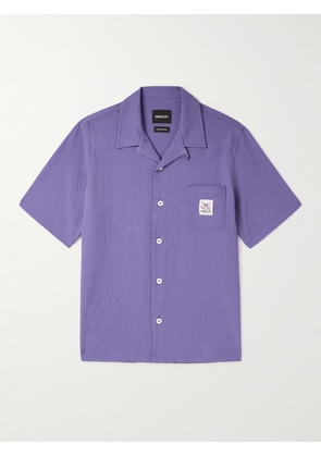 HOWLIN' - Camp-Collar Stretch-Cotton Seersucker Shirt - Men - Purple - S