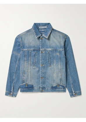 MANAAKI - Hemi Embroidered Denim Trucker Jacket - Men - Blue - XS