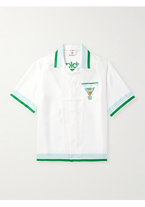 Casablanca - Metaphysical Tennis Icon Convertible-Collar Printed Silk-Twill Shirt - Men - White - XS
