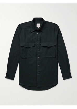 Paul Smith - Herringbone Brushed Cotton and Lyocell-Blend Shirt - Men - Green - UK/US 15