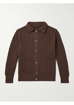 Stòffa - Slim-Fit Ribbed Cashmere Cardigan - Men - Brown - IT 46