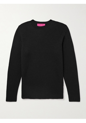 The Elder Statesman - Slim-Fit Ribbed Cashmere and Silk-Blend Sweater - Men - Black - S