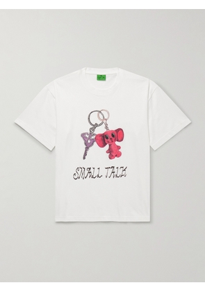 SMALL TALK - Logo-Print Cotton-Blend Jersey T-Shirt - Men - White - S