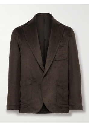 Stòffa - Unstructured Brushed-Silk Blazer - Men - Brown - IT 48