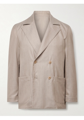Stòffa - Double-Breasted Cashmere Suit Jacket - Men - Brown - IT 48