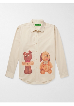 SMALL TALK - Printed Cotton-Poplin Shirt - Men - Neutrals - S