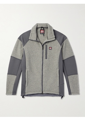 66 NORTH - Tindur Logo-Appliquéd Jersey-Panelled Fleece Jacket - Men - Gray - S