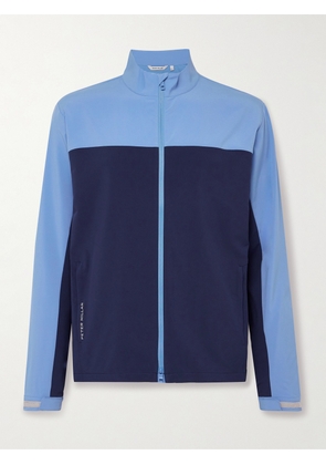 Peter Millar - Dunes Logo-Print Colour-Block Stretch-Jersey Golf Jacket - Men - Blue - S