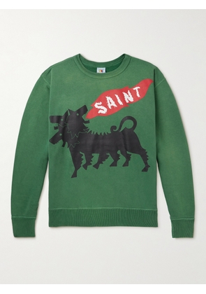 SAINT MXXXXXX - Printed Cotton-Jersey Sweatshirt - Men - Green - S