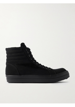DRKSHDW By Rick Owens - Vintage Suede-Trimmed Canvas High-Top Sneakers - Men - Black - EU 39