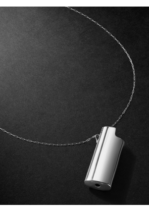 Mateo - Lighter Holder Logo-Cutout Rhodium-Plated Pendant Necklace - Men - Silver