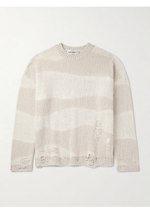 Our Legacy - Popover Distressed Striped Cotton and Linen-Blend Sweater - Men - Neutrals - IT 44