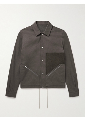 Rick Owens - Felt and Rubber-Trimmed Cotton-Drill Overshirt - Men - Gray - IT 46