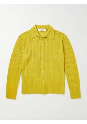 SÉFR - Riku Cable-Knit Wool Shirt - Men - Yellow - S