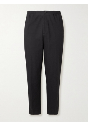 Mr P. - James Tapered Stretch-Cotton Seersucker Suit Trousers - Men - Black - 28