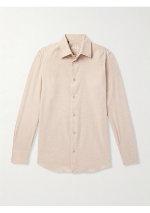 De Petrillo - Brushed Virgin Wool-Twill Shirt - Men - Neutrals - IT 42