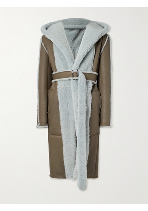 Rick Owens - Belted Shearling Hooded Coat - Men - Brown - IT 48
